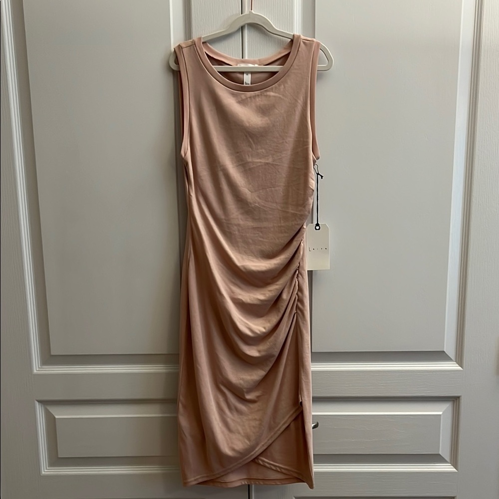 NWT Leith pink ruched dress XS